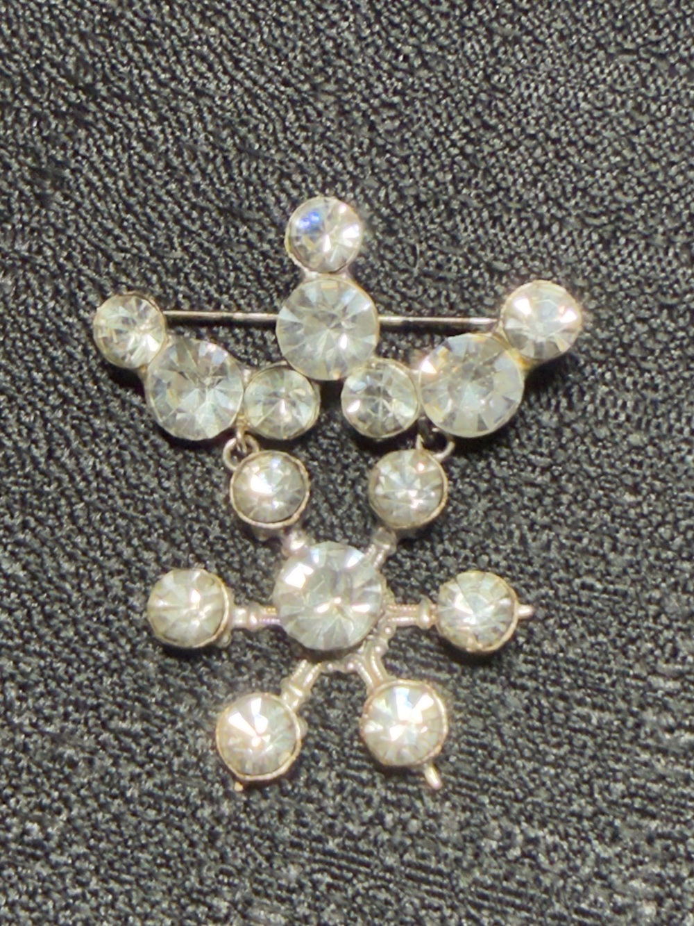 Crystal Snowflake Brooch - Clear Rhinestone Accent